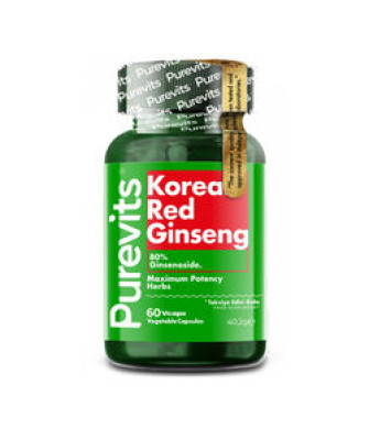 Purevits Korea Red Ginseng 500 mg Takviye Edici Gıda 60 Vegan Kapsül