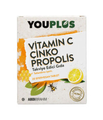 Youplus Vitamin C Çinko Propolis 20 Efervesan Tablet
