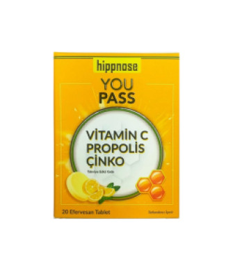 Hippnose You Pass Vitamin C Propolis Çinko 20 Efervesan Tablet