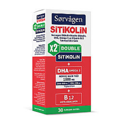 Sorvagen Smart Double Sitikolin DHA Omega 3 ve B12 30 Kapsül