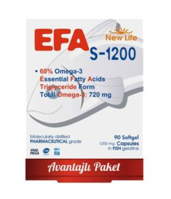 New Life EFA S-1200 Balık Yağı İçeren Takviye Edici 90 Kapsül