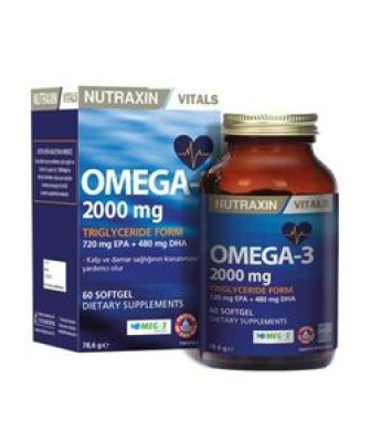 Nutraxin Omega 3 Balık Yağı 2000 mg 60 SoftGel